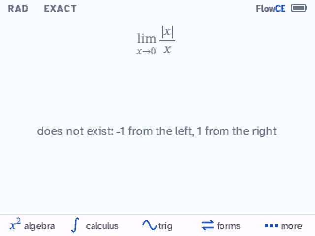 A limit that does not exist, with the left and right values