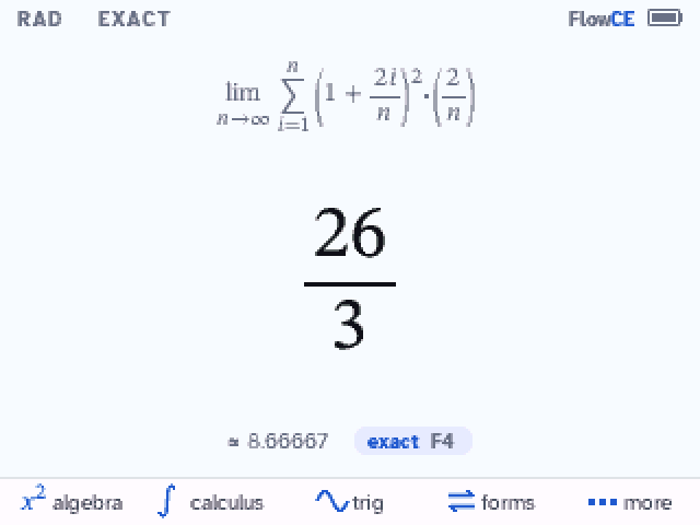 A Riemann sum with index i
